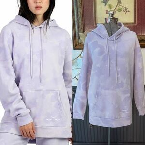 Lazypants Lavender Camo Fleece Oversized Boyfriend Fit Hoodie ~ Size Large 🧡🍄